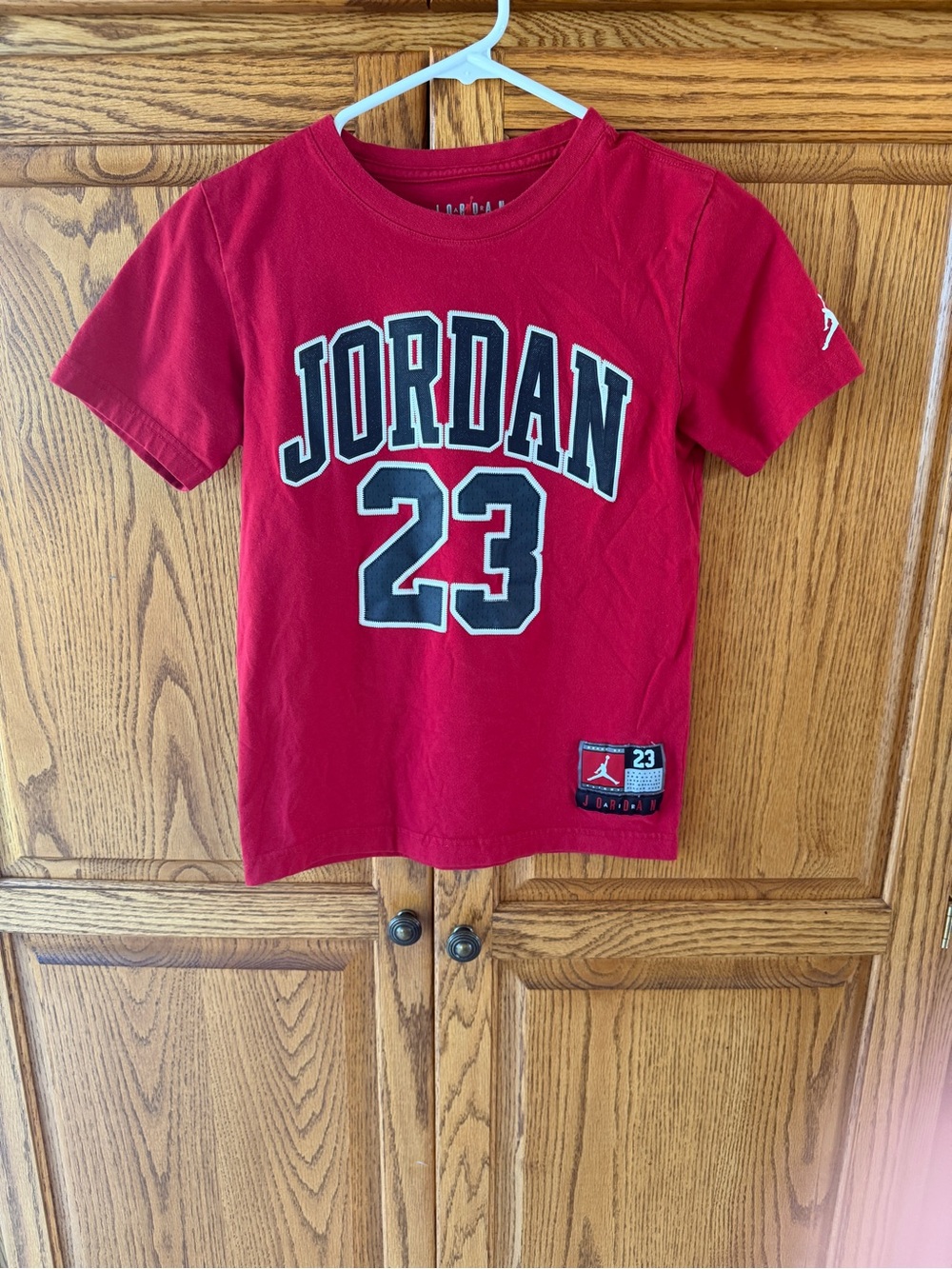 Jordan Red '23' Short Sleeve Tee for Kids
